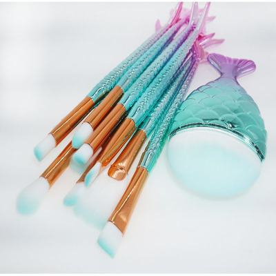 Mermaid makeup brush plastic fork fish suit fishtail foundation blush eye shadow makeup brush